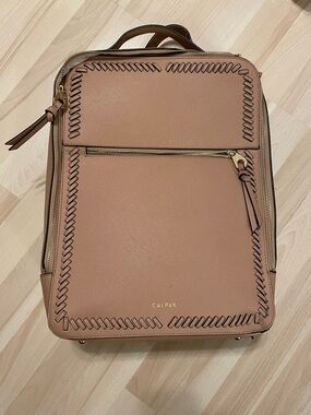 As-Is - CALPAK Kaya Tan Leather Travel Backpack Used Condition